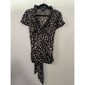 Ann Taylor Womens wrap ruffled Blouse size 10